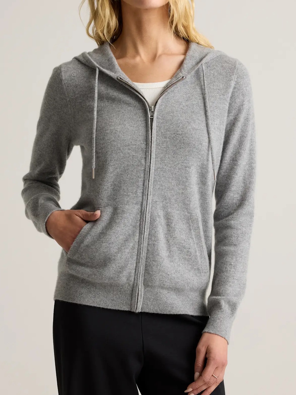Quince Mongolian Cashmere Full-Zip Hoodie